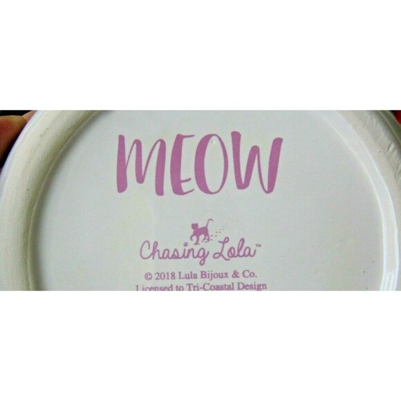 New XL Pink & White Cat Ceramic Coffee Tea Mug Cup w/ Bow - Picture 8 of 8